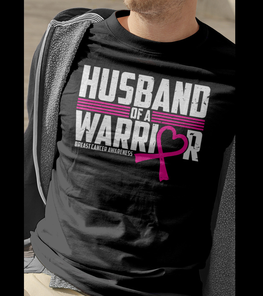 Husband Of A Warrior Breast Cancer Awareness T-Shirt