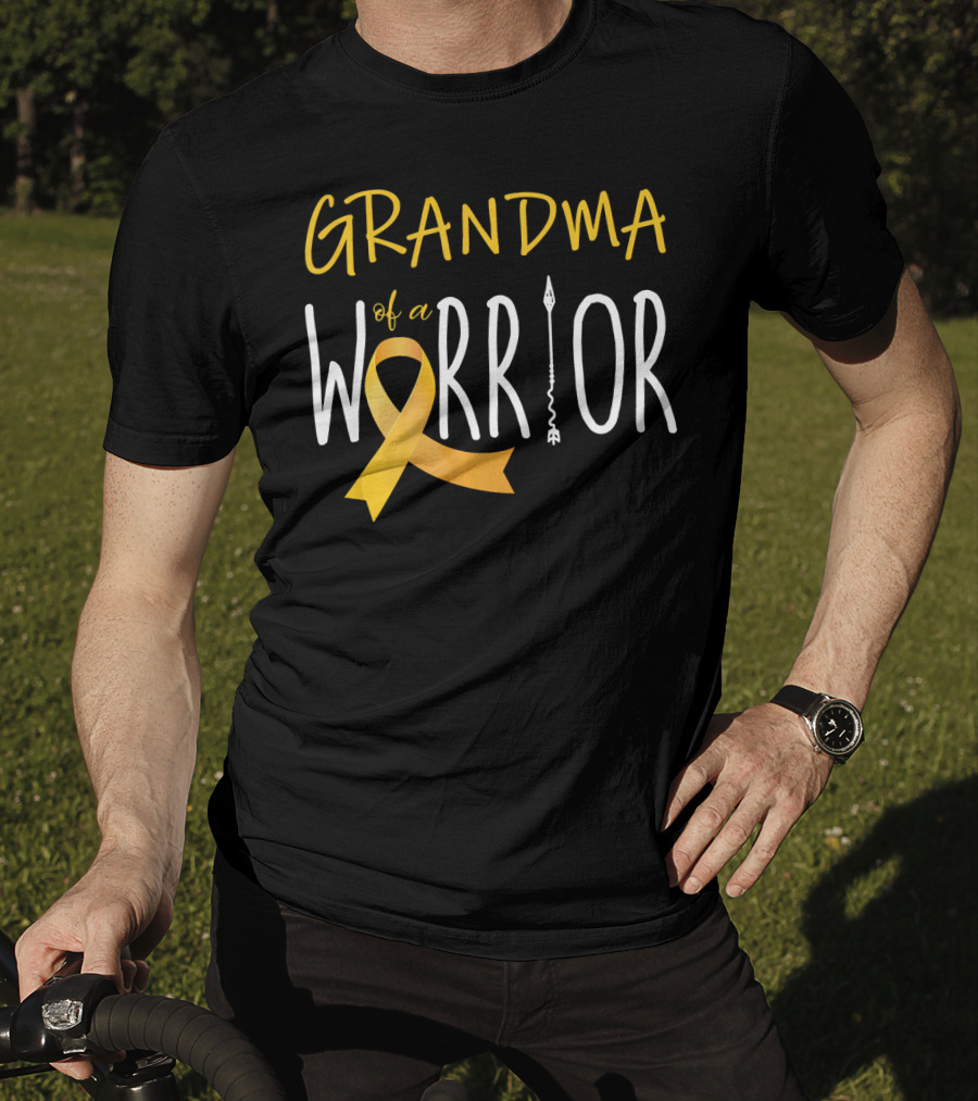 Grandma Of A Warrior Childhood Cancer Awareness T-Shirt
