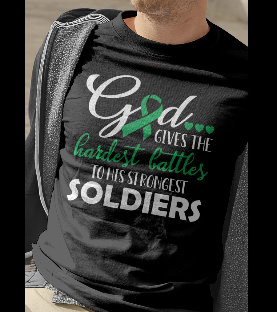 GOD Gives The Hardest Battles To His Strongest Soldiers Green T-Shirt