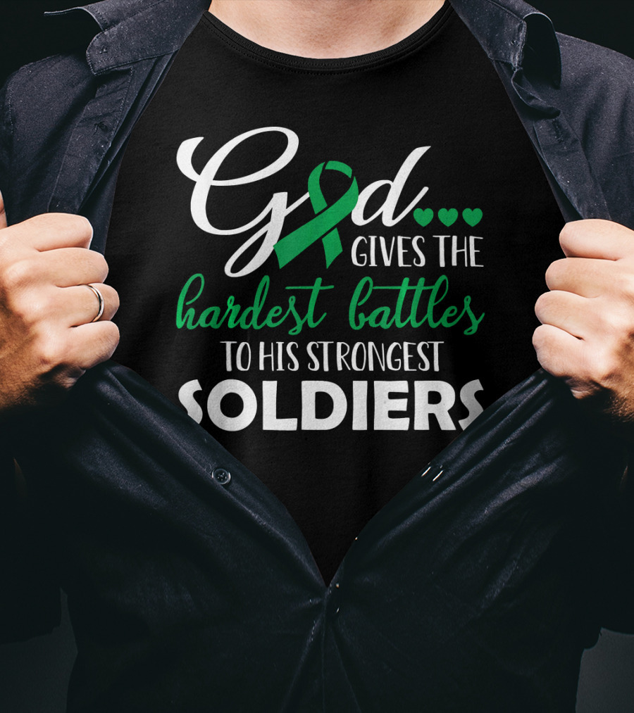 GOD Gives The Hardest Battles To His Strongest Soldiers Green T-Shirt