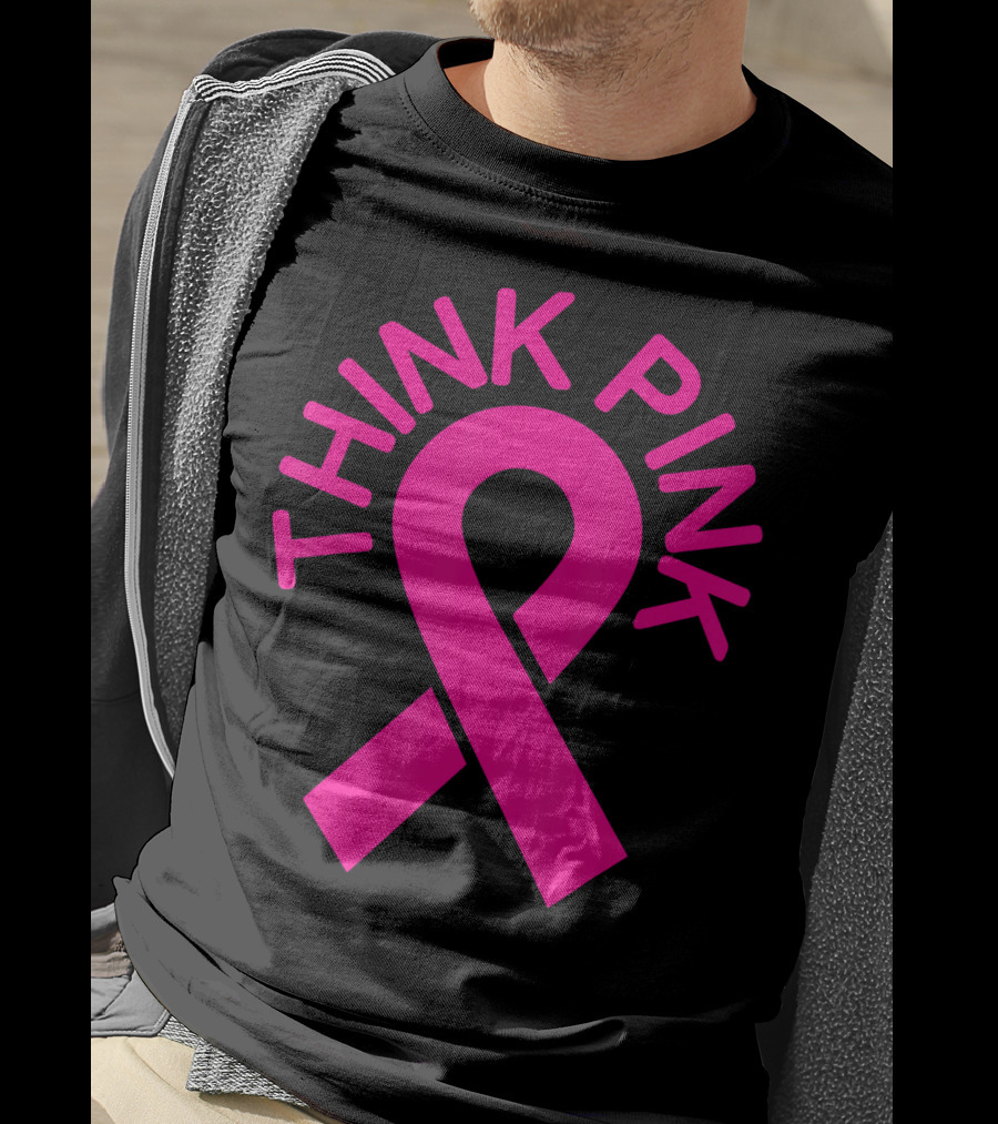 Pink Ribbon Think Pink Breast Cancer Fighters Survi T-Shirt