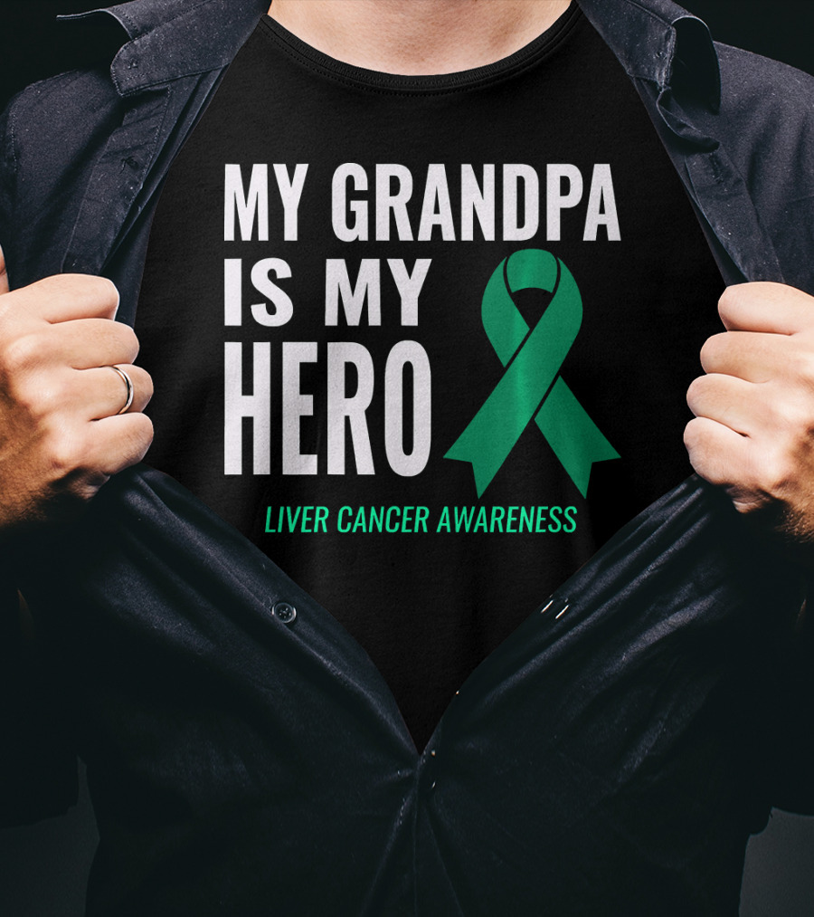 My Grandpa Is My Hero Liver Cancer Awareness T-Shirt