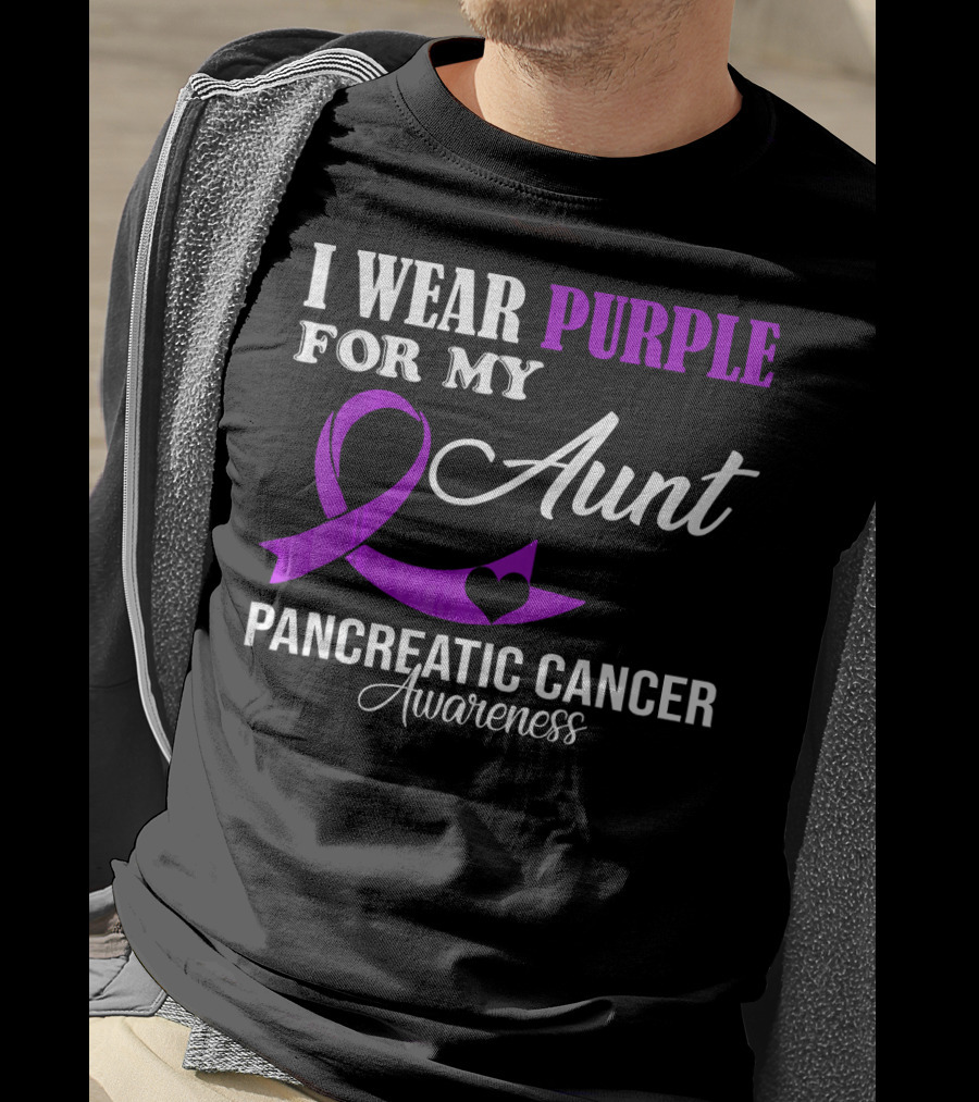 I Wear Purple For My Aunt Pancreatic Cancer Awareness T-Shirt