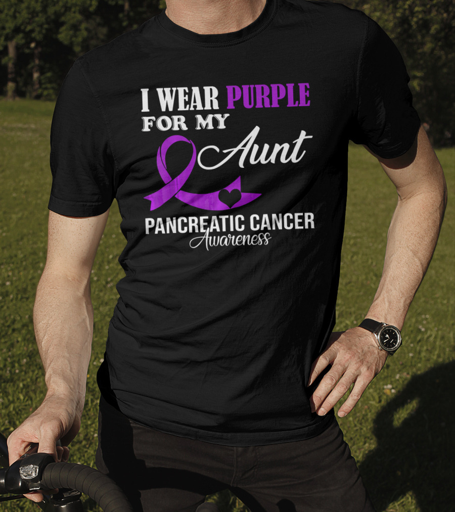 I Wear Purple For My Aunt Pancreatic Cancer Awareness T-Shirt