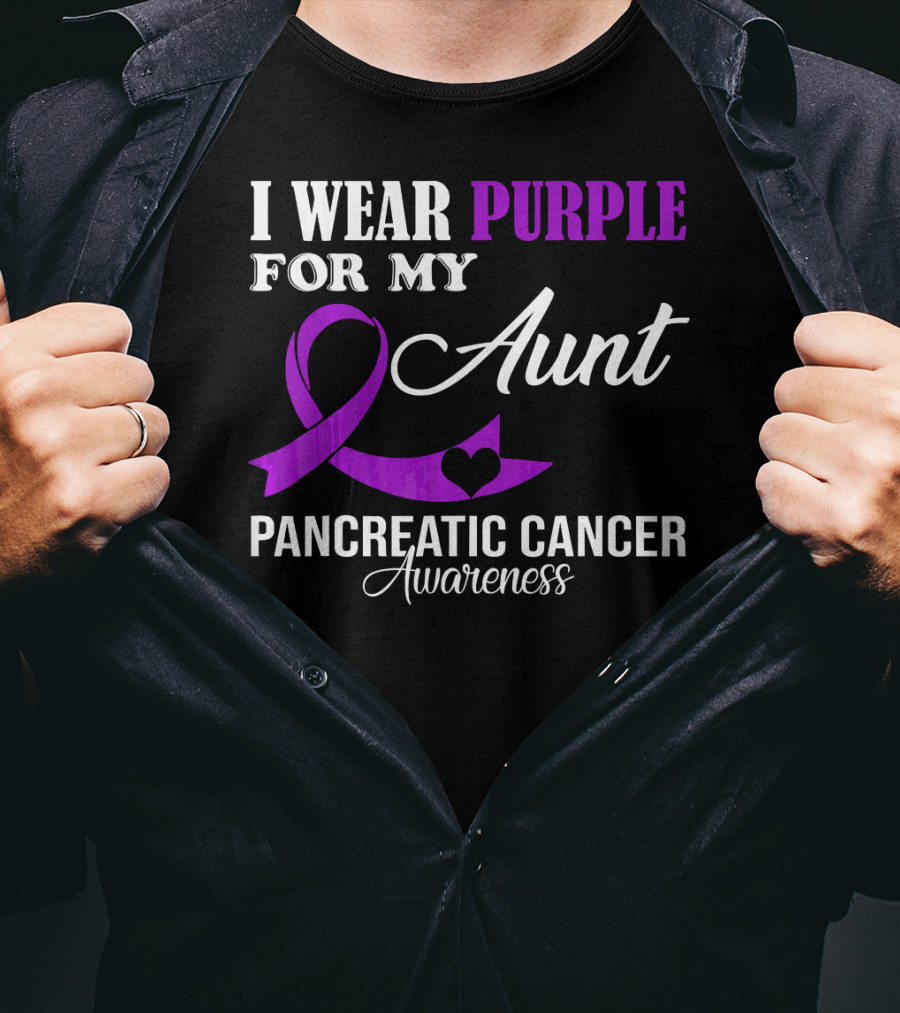 I Wear Purple For My Aunt Pancreatic Cancer Awareness T-Shirt
