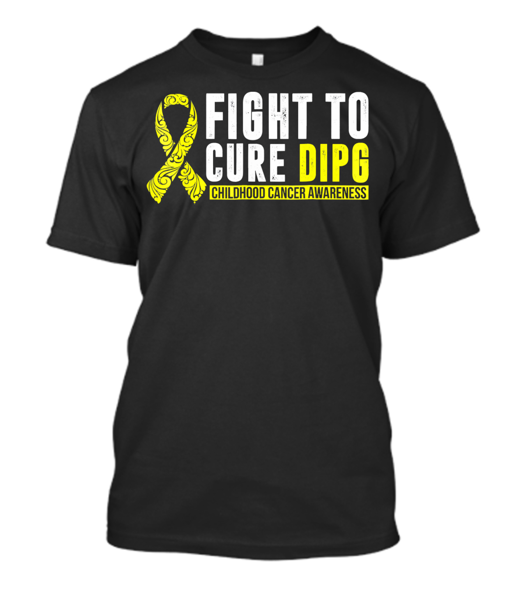 Fight To Cure DIPG Childhood Cancer Awareness Yellow T-Shirt