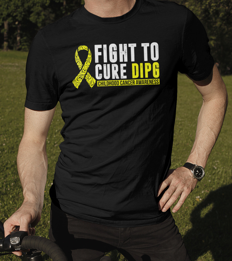 Fight To Cure DIPG Childhood Cancer Awareness Yellow T-Shirt
