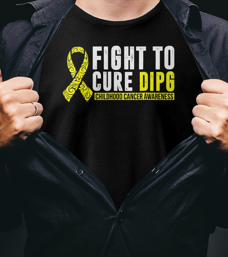 Fight To Cure DIPG Childhood Cancer Awareness Yellow T-Shirt