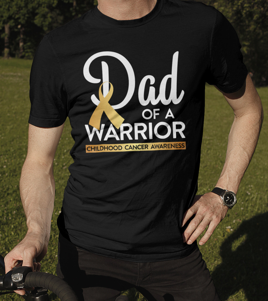Dad Of A Warrior Childhood Cancer Awareness T-Shirt