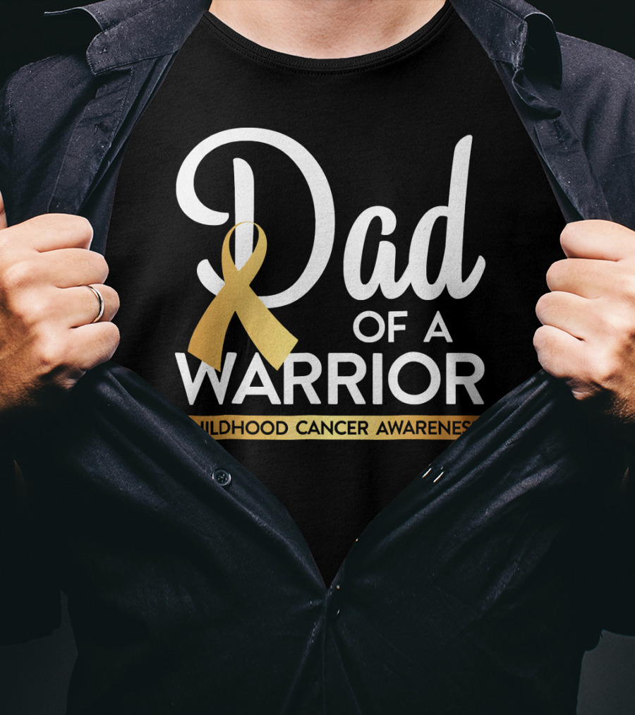 Dad Of A Warrior Childhood Cancer Awareness T-Shirt