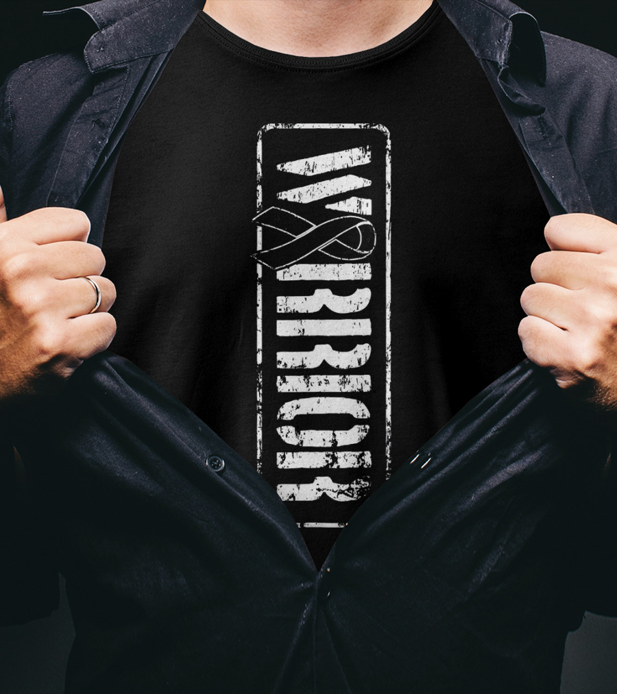 Warrior Melanoma Skin Cancer Awareness Militar T-Shirt