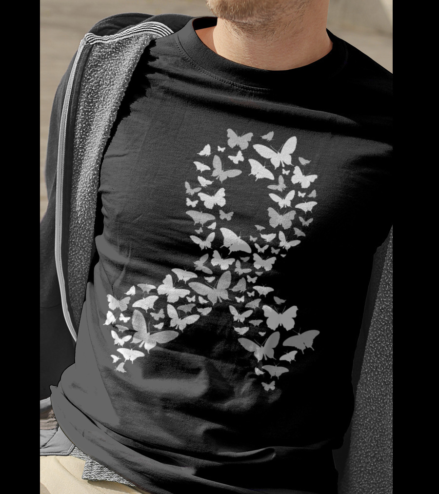Brain Cancer Awareness Butterfly Ribbon T-Shirt