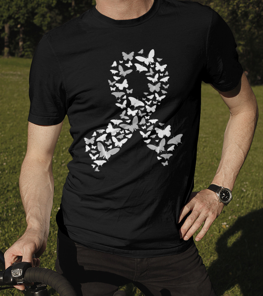 Brain Cancer Awareness Butterfly Ribbon T-Shirt