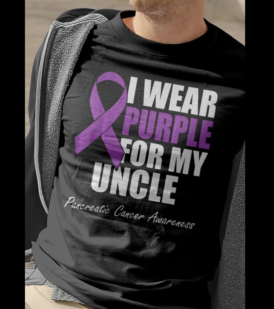 I Wear Purple For My Uncle Pancreatic Cancer Awareness T-Shirt