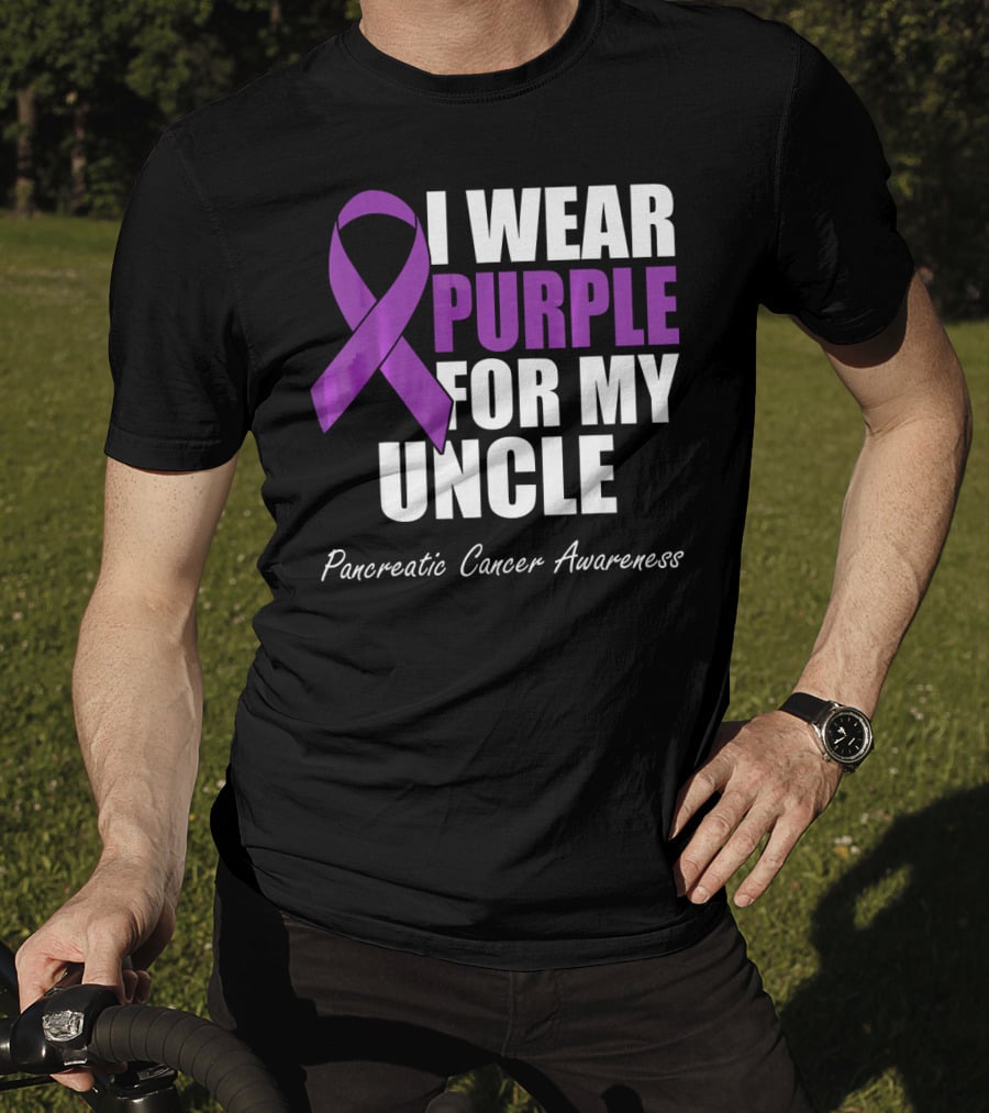 I Wear Purple For My Uncle Pancreatic Cancer Awareness T-Shirt