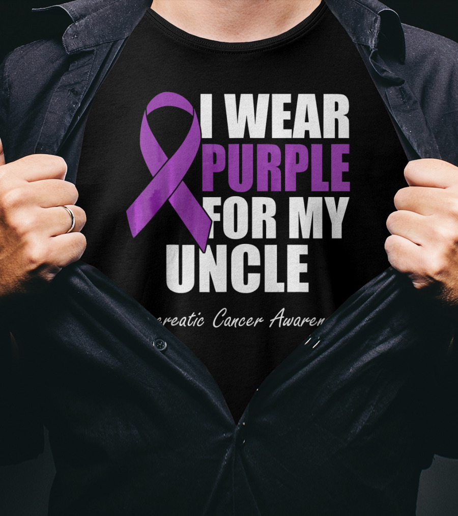 I Wear Purple For My Uncle Pancreatic Cancer Awareness T-Shirt