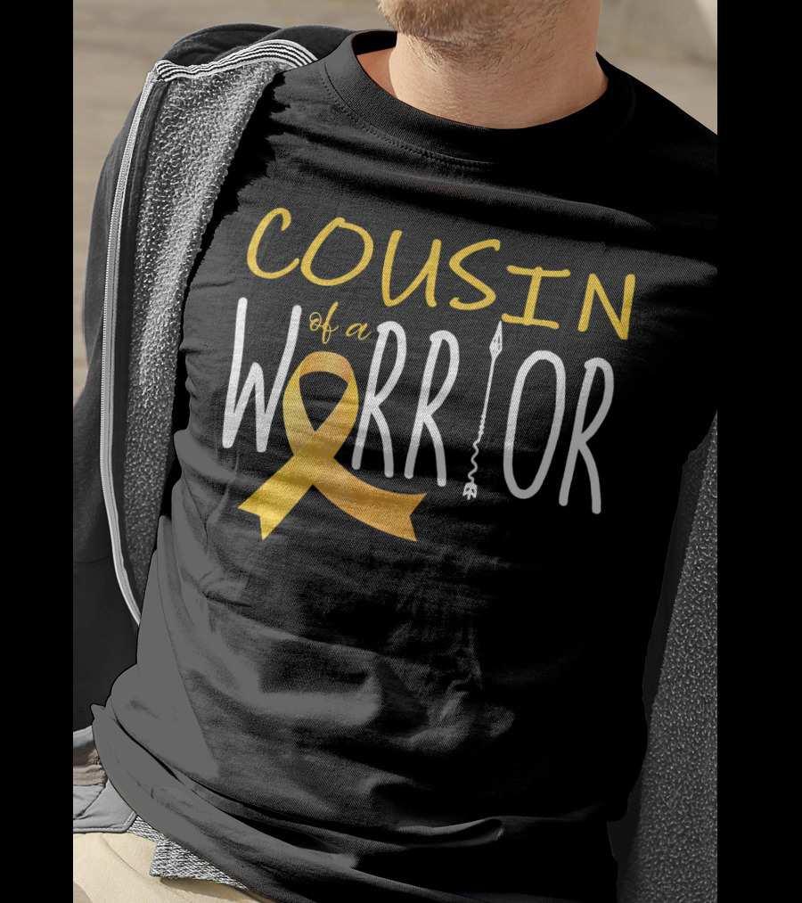 Cousin Of A Warrior Childhood Cancer Awareness T-Shirt