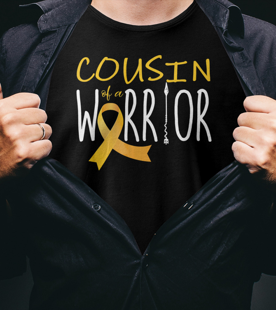 Cousin Of A Warrior Childhood Cancer Awareness T-Shirt