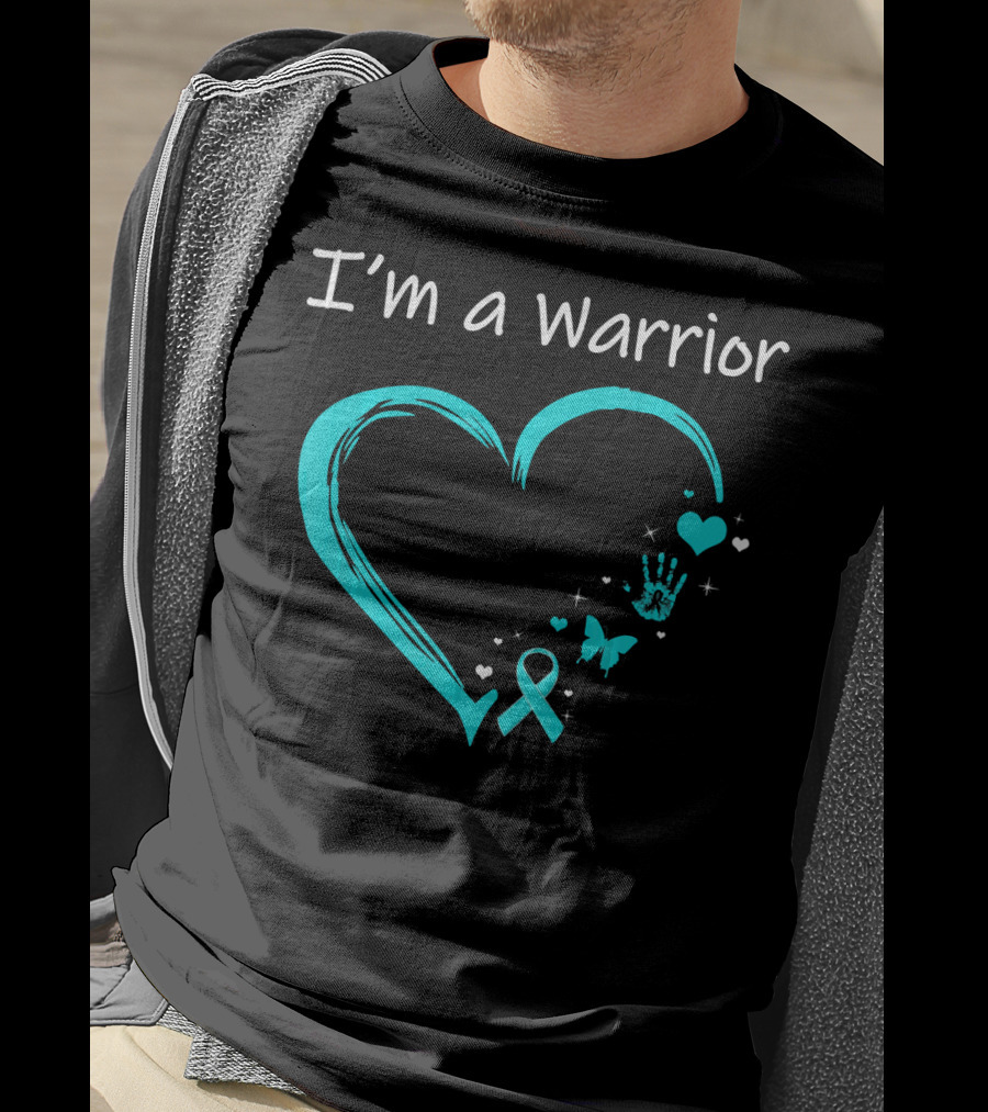 I'm A Warrior Ovarian Cancer Heart Awareness T-Shirt