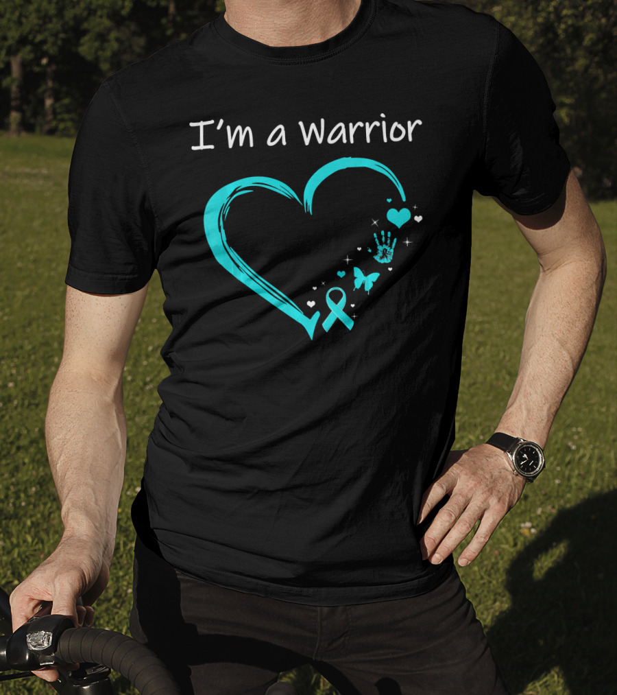 I'm A Warrior Ovarian Cancer Heart Awareness T-Shirt