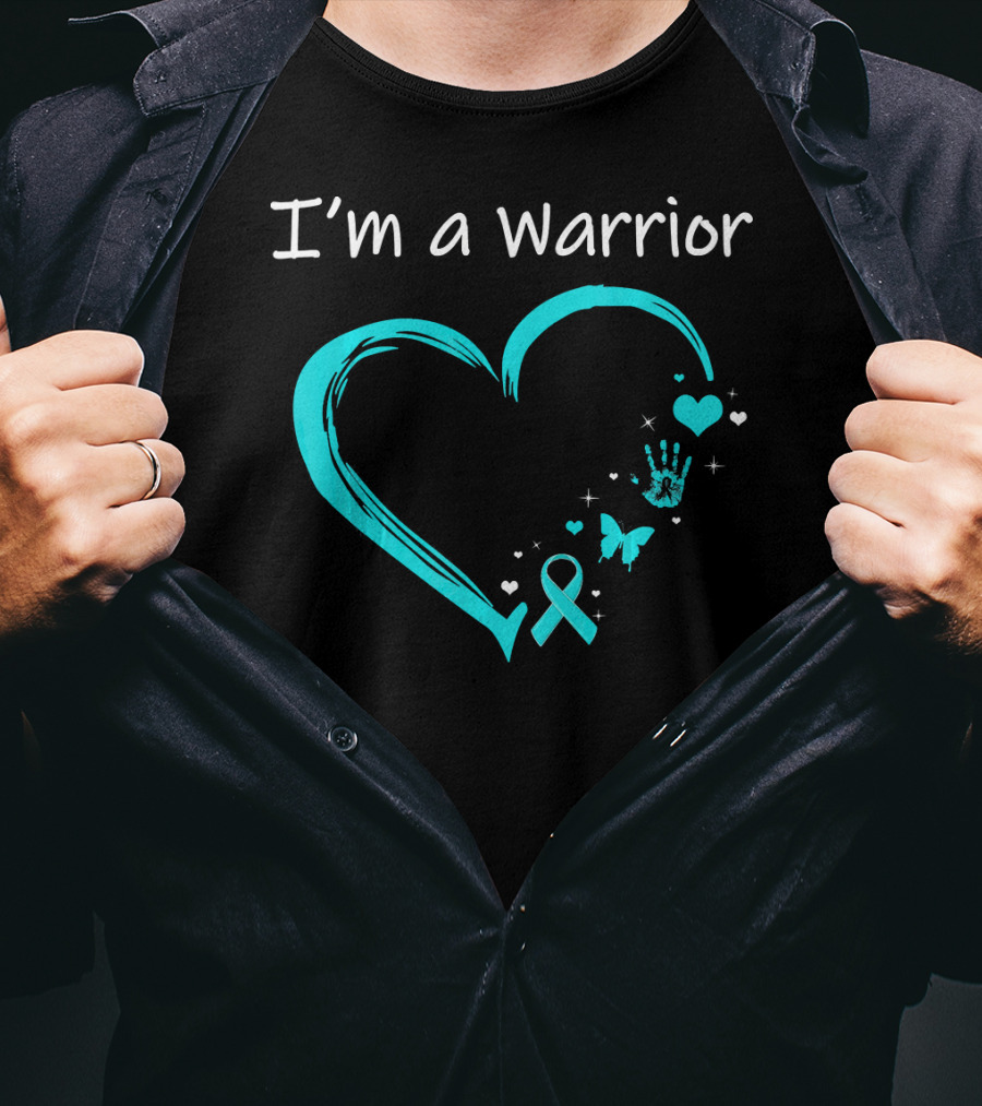 I'm A Warrior Ovarian Cancer Heart Awareness T-Shirt