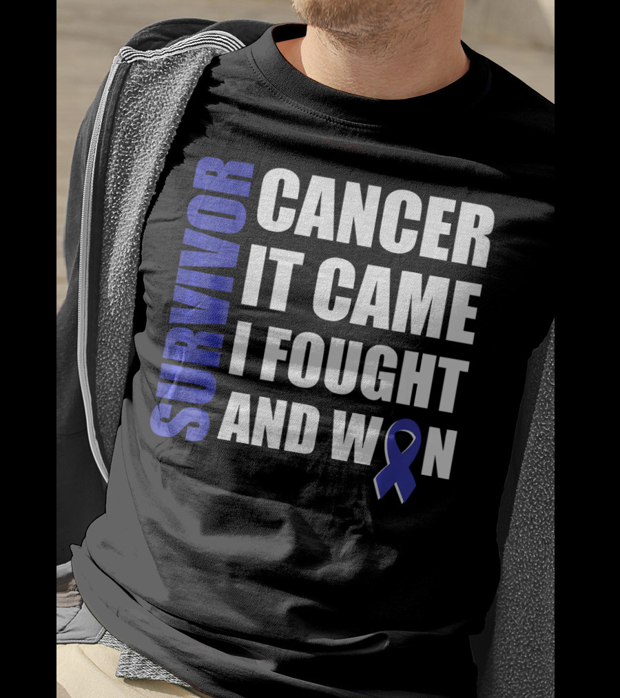 Survivor Cancer It Came I Fought And Won Blue T-Shirt