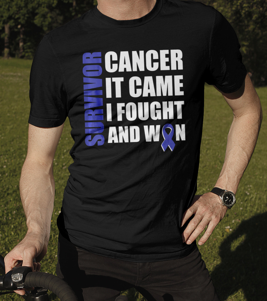 Survivor Cancer It Came I Fought And Won Blue T-Shirt