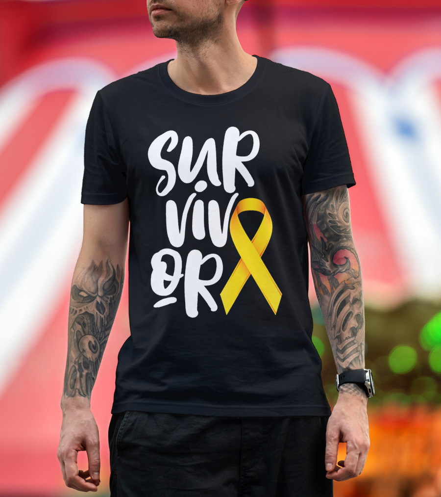 Sarcoma Bone Cancer Survivor Yellow T-Shirt