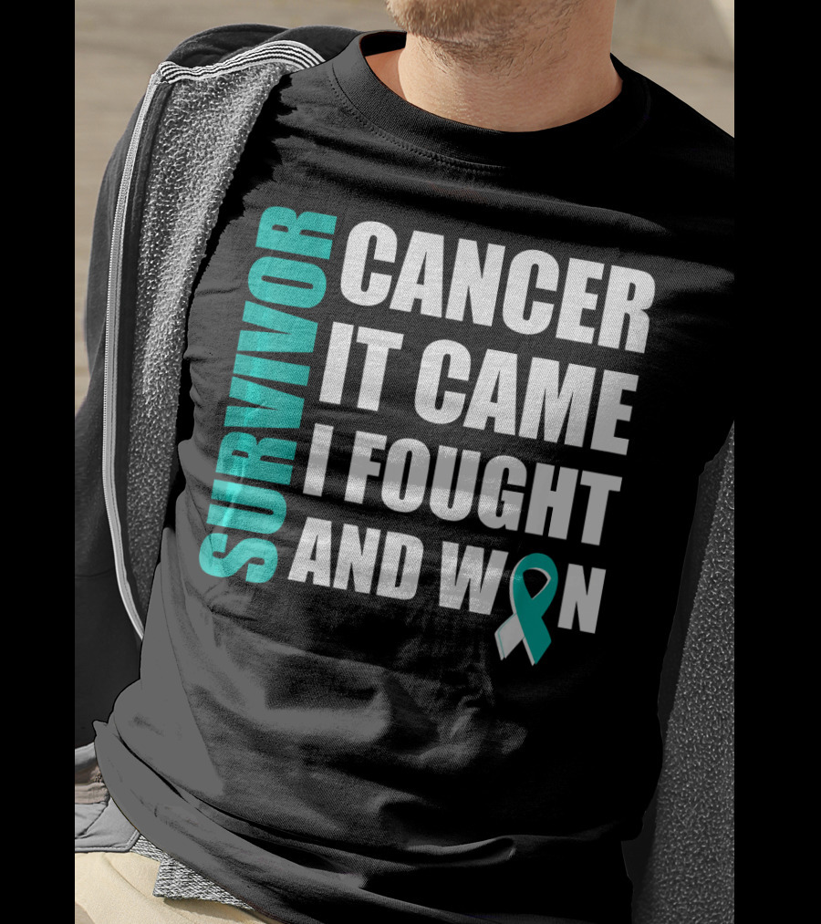 Survivor Cancer It Came I Fought And Won Cervical Cancer Awareness Fight Cancer T-Shirt