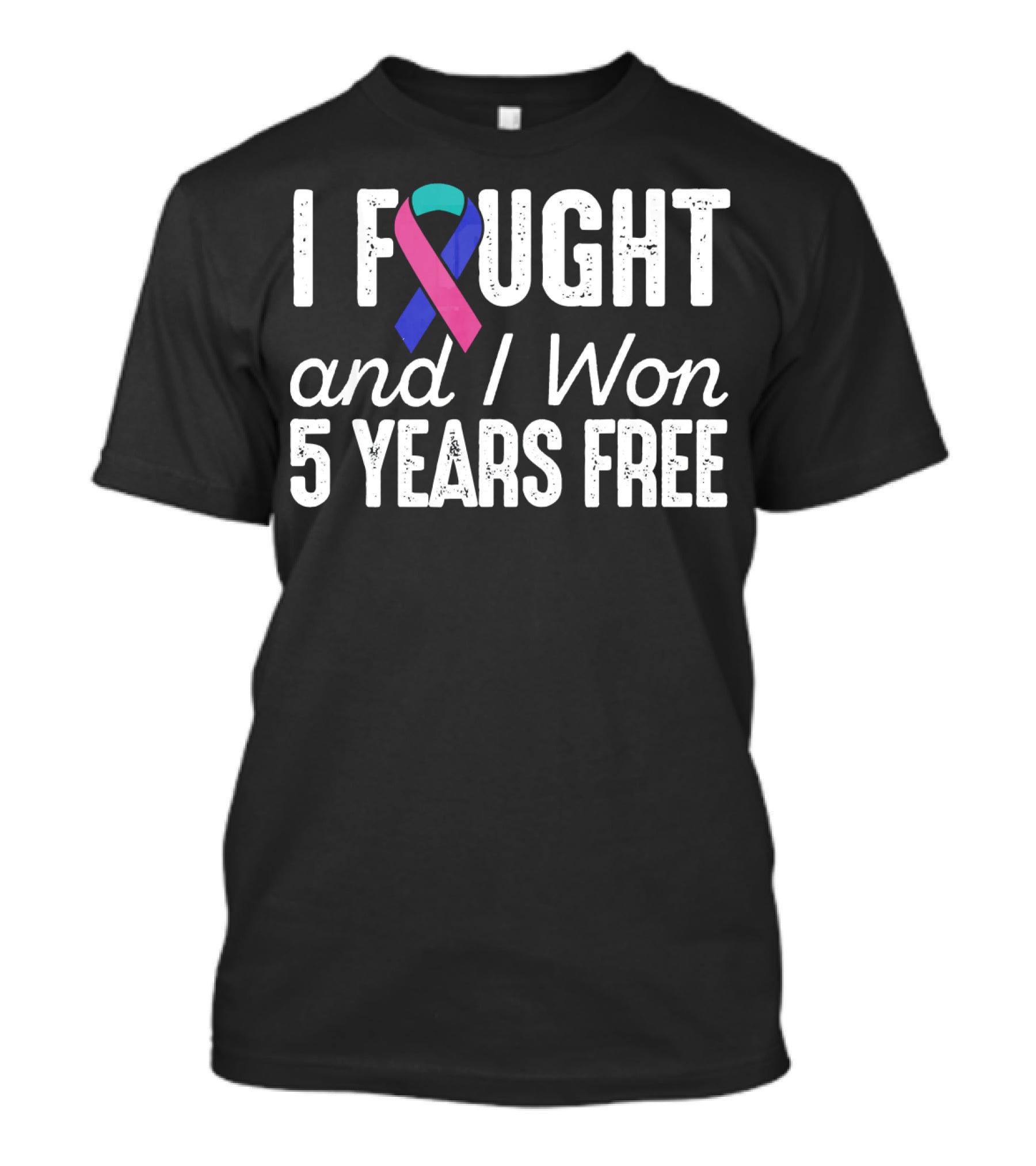 I Fought And I Won 5 Years Free Thyroid Cancerversary T-Shirt