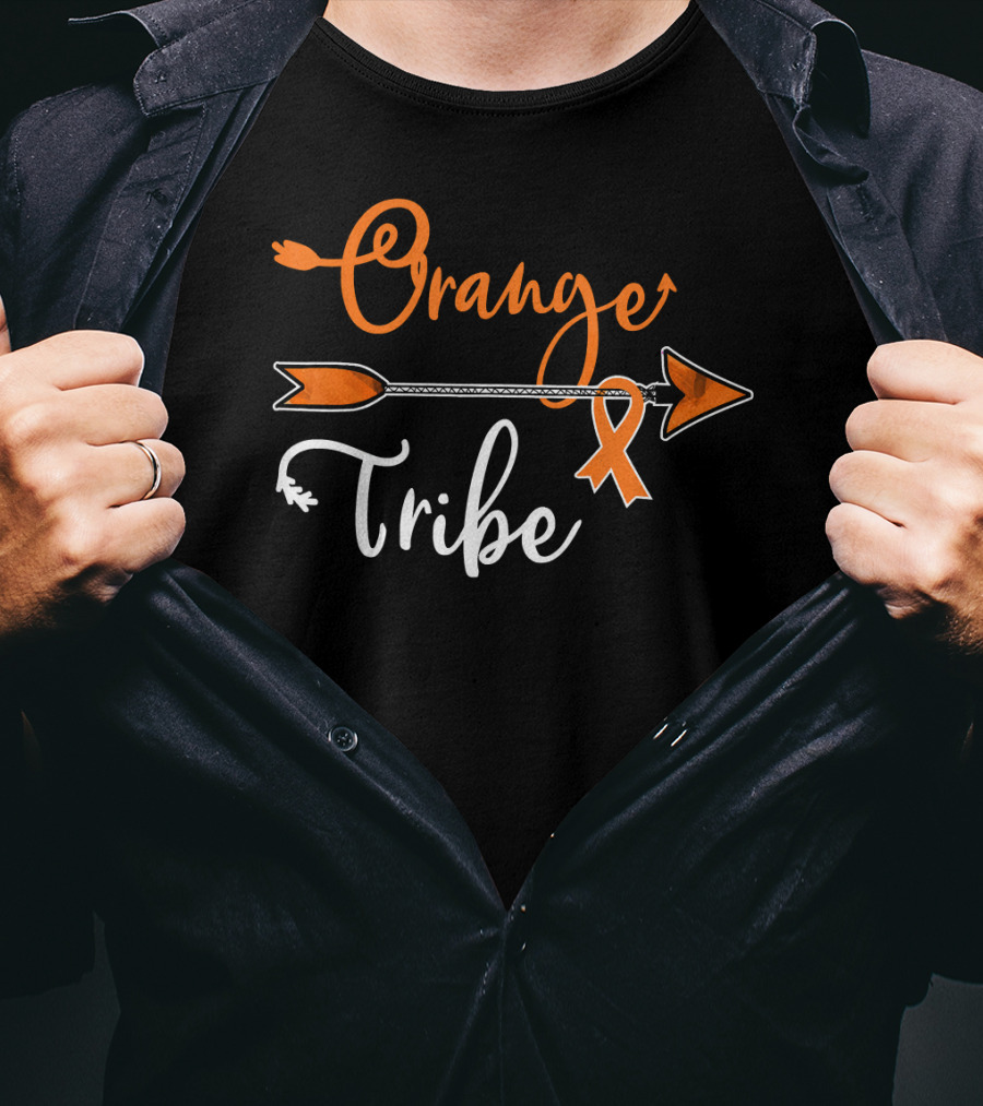Orange Tribe Kidney Leukemia Cancer Awareness T-Shirt