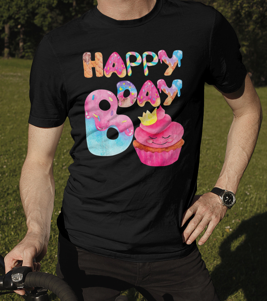 Happy Bday Cupcake Donut Themed Birthday T-Shirt