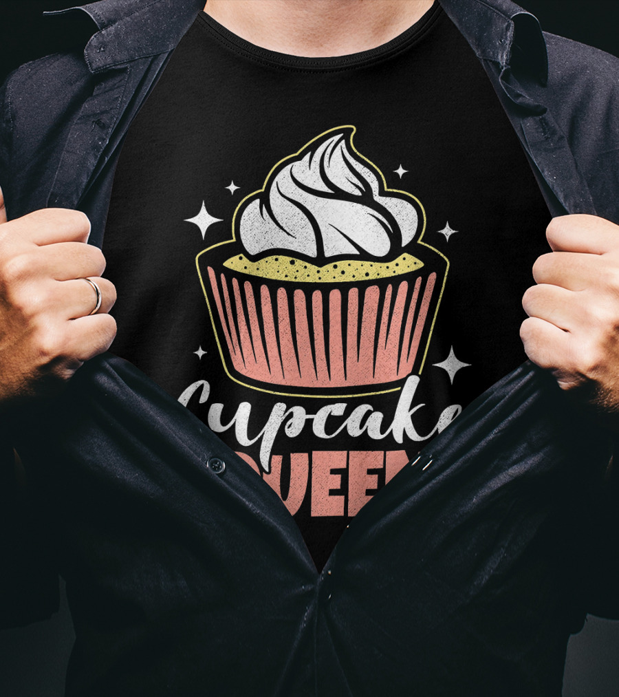 Cupcake Queen Vintage Fun Baking Food T-Shirt