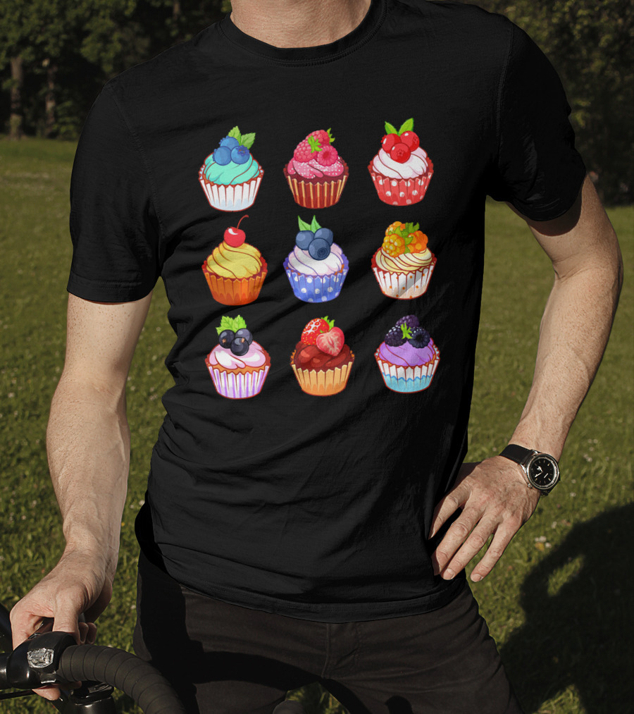 Yummy Cupcake Dessert Challenge Berry Toppings Collection T-Shirt