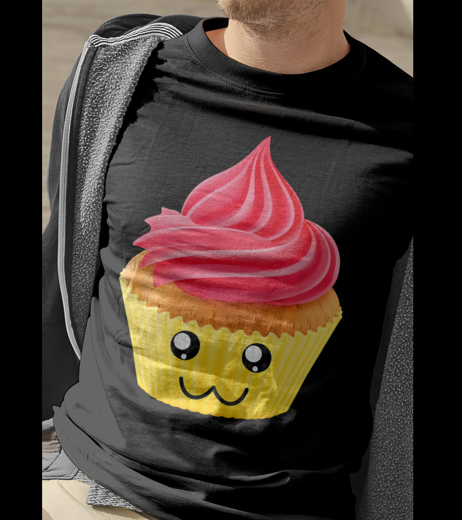 Kawaii Cupcake Lover Cute Muffin Face T-Shirt