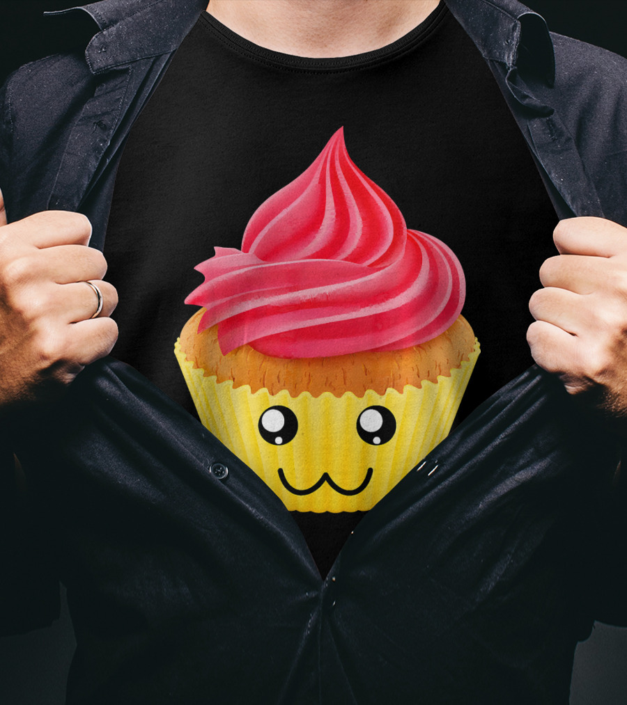 Kawaii Cupcake Lover Cute Muffin Face T-Shirt