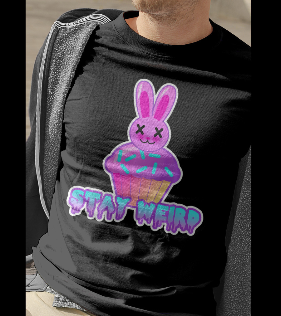 Stay Weird Pastel Goth Doom Bunny Cupcake T-Shirt