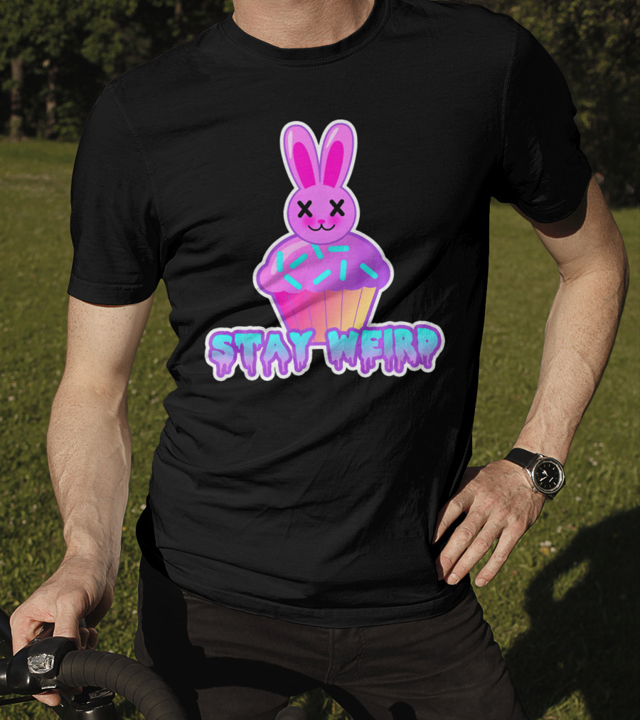 Stay Weird Pastel Goth Doom Bunny Cupcake T-Shirt