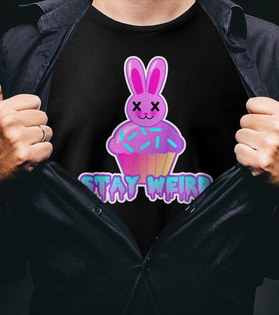 Stay Weird Pastel Goth Doom Bunny Cupcake T-Shirt