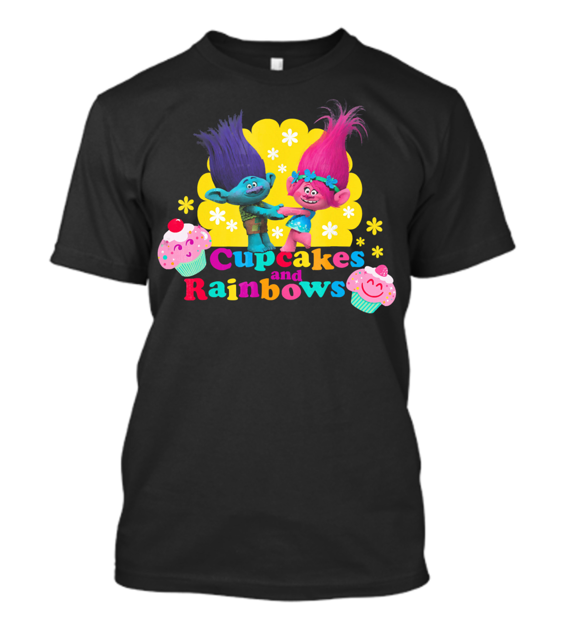 DreamWorks Trolls Cupcakes And Rainbows Branch And Poppy T-Shirt