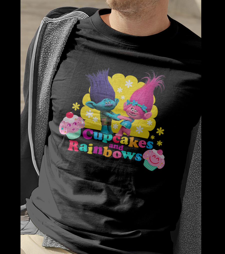 DreamWorks Trolls Cupcakes And Rainbows Branch And Poppy T-Shirt