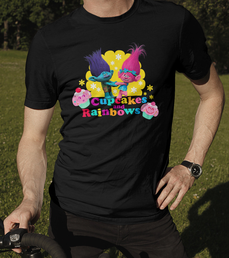 DreamWorks Trolls Cupcakes And Rainbows Branch And Poppy T-Shirt