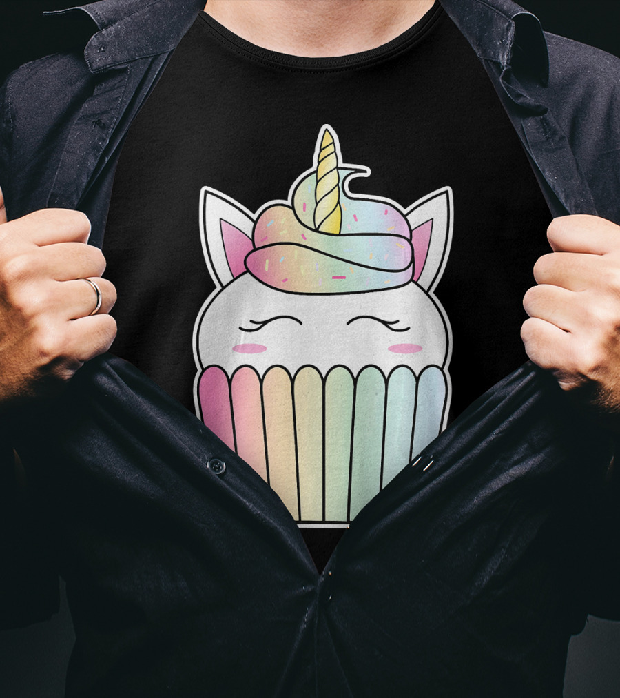 Unicorn Cupcake Pastel Cute Baking Kawaii T-Shirt