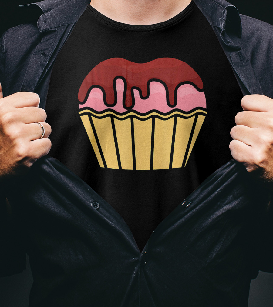 Cool Chocolate Dripping Halloween Cupcake T-Shirt