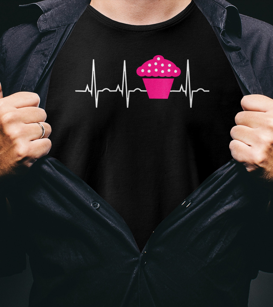 Cupcake Heartbeat Pulse T-Shirt