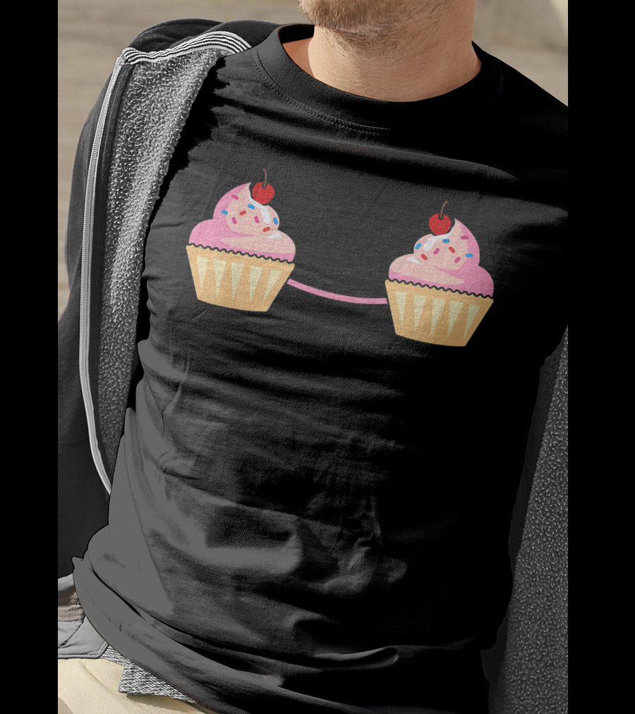 Cupcake Bra Costume Cute Food With Pink Frosting And Cherry On Top T-Shirt