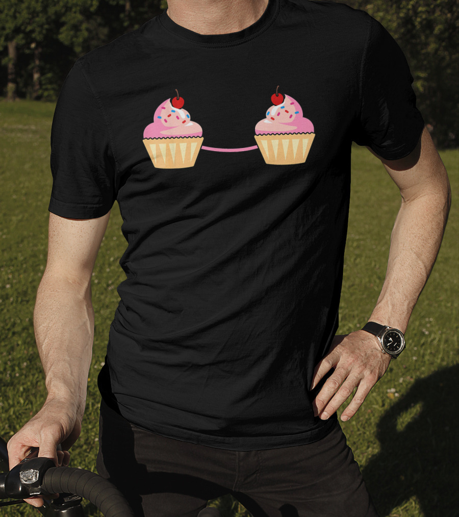 Cupcake Bra Costume Cute Food With Pink Frosting And Cherry On Top T-Shirt