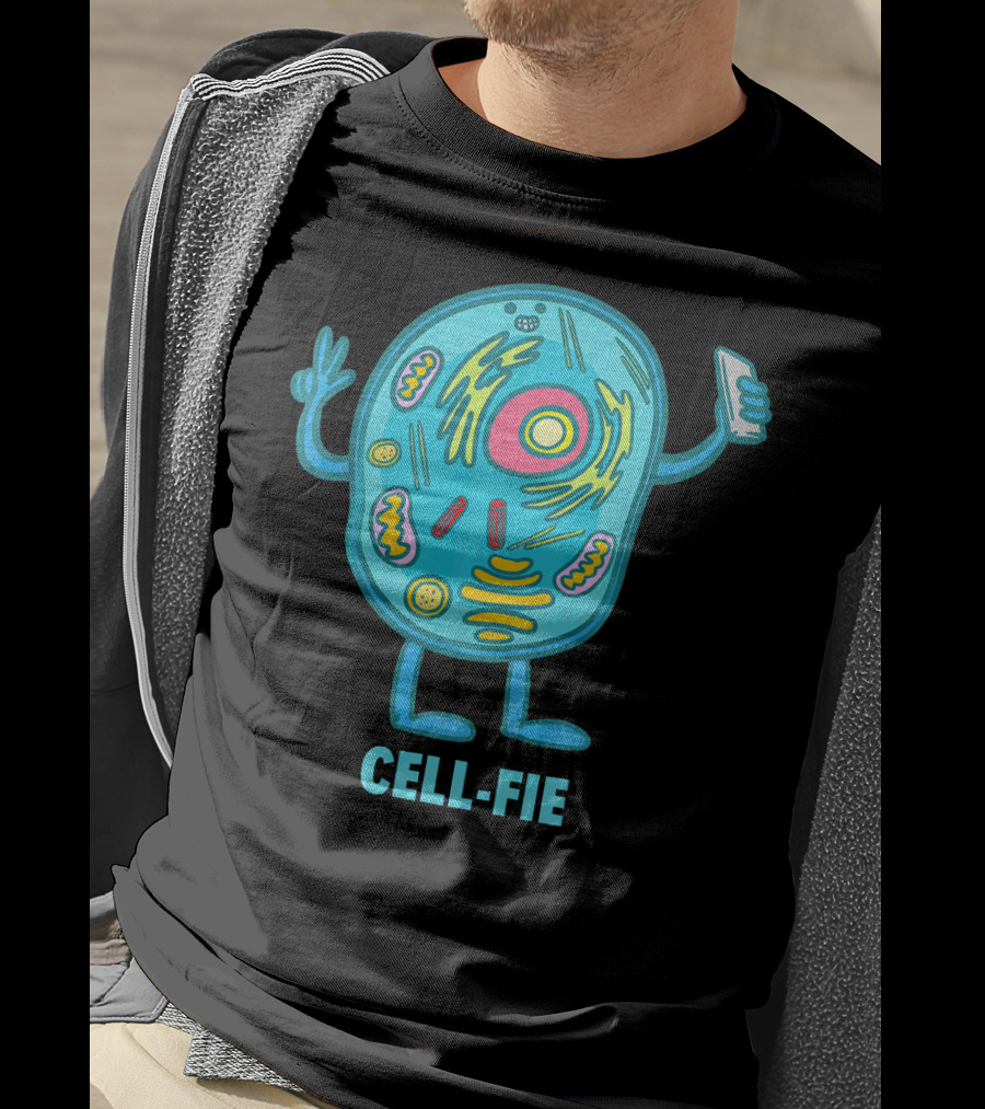 Cell Fie Funny Pun Science Chemistry Cel Cell-Fie T-Shirt