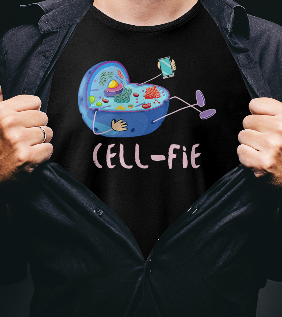 Cell Fie Funny Science Biology Teacher Cell Phone Concept T-Shirt