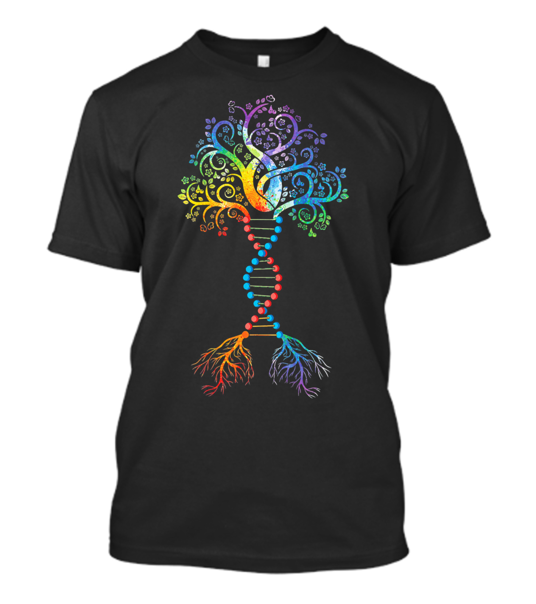DNA Tree Of Life Genetics Colorful Biology Nature Connection T-Shirt